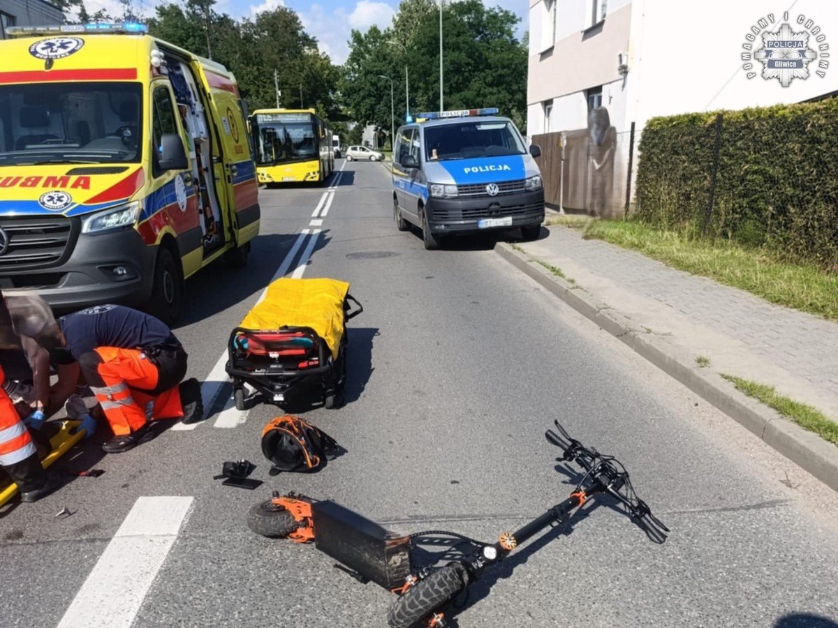 Wypadek w Knurowie fot. Policja w Gliwicach